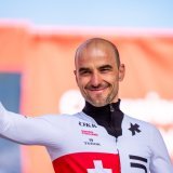 Nino Schurter a savouré sa dernière course aux Mondiaux KEYSTONE/MAXIME SCHMID